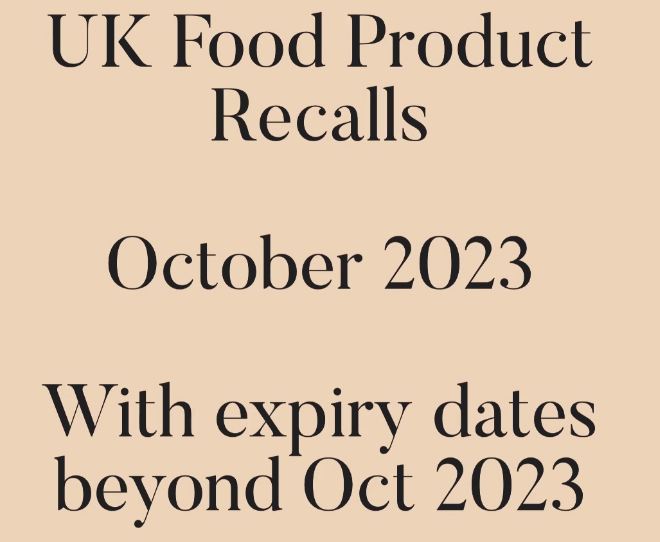 Top UK Food Recalls October 2023